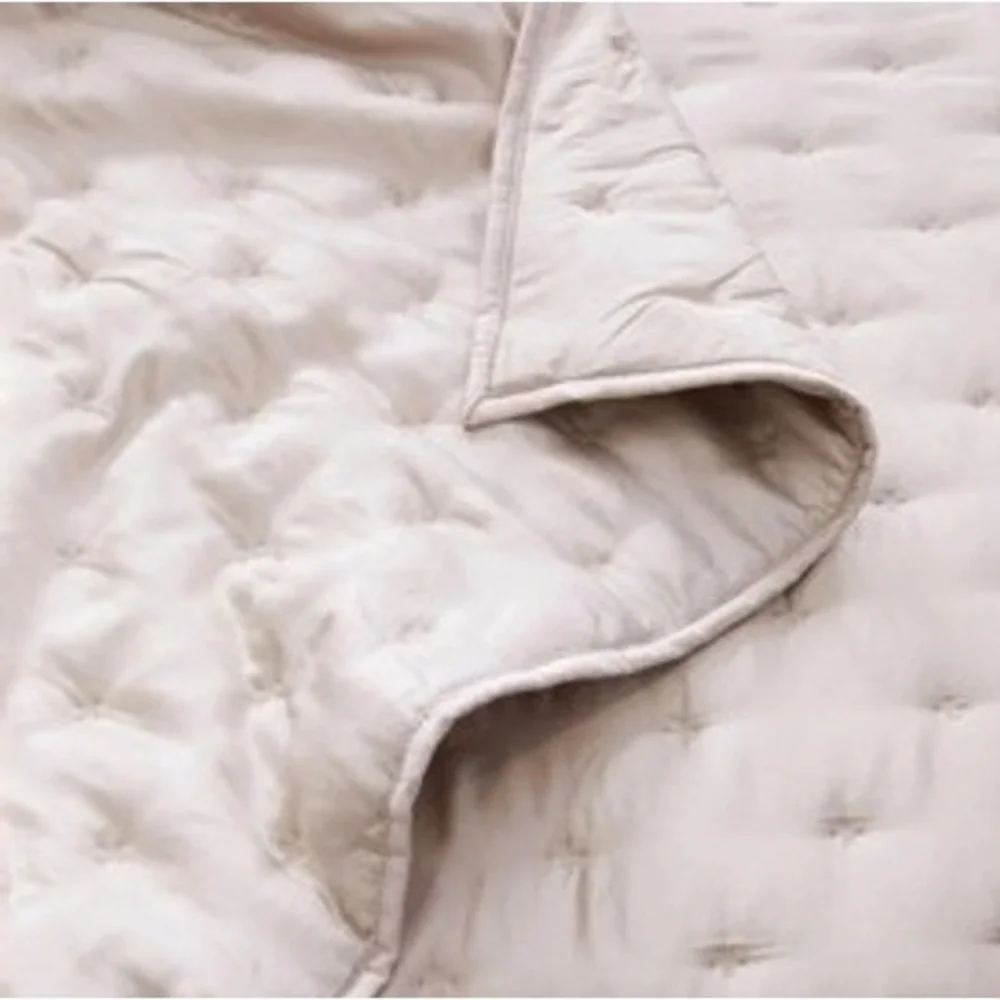 Quince Organic Bamboo Viscose Quilt King Cal King Sand Beige Neutral Bedding